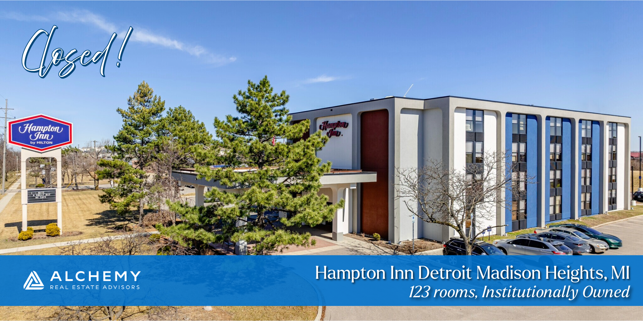 Alchemy Closes Sale of Hampton Inn Detroit Metro